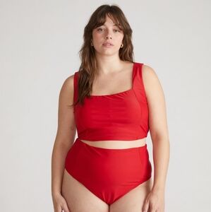 Universal Standard Red High Rise Bikini Bottoms, Size XL (26-8)
